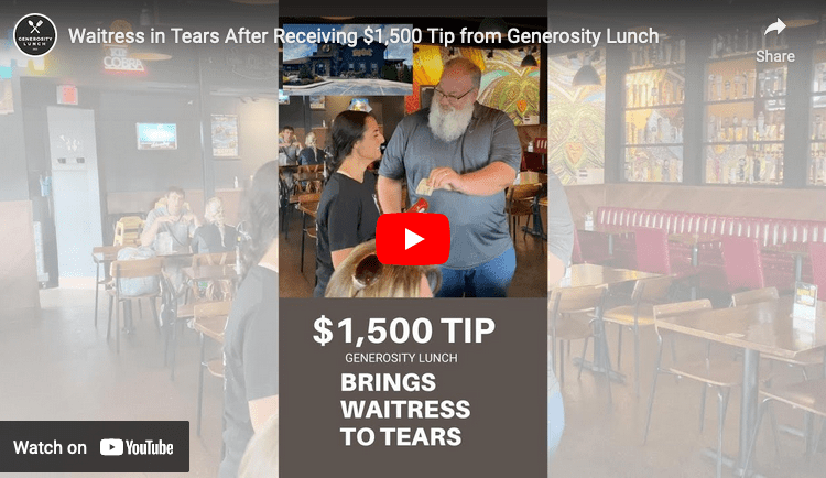 $1,500 Tip Brings Waitress to Tears